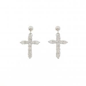 PT900 クロス ダイヤモンド ピアス 0.50CT