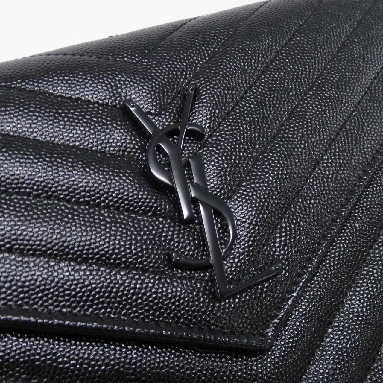 サンローラン 377828 BOW05 チェーンウォレット