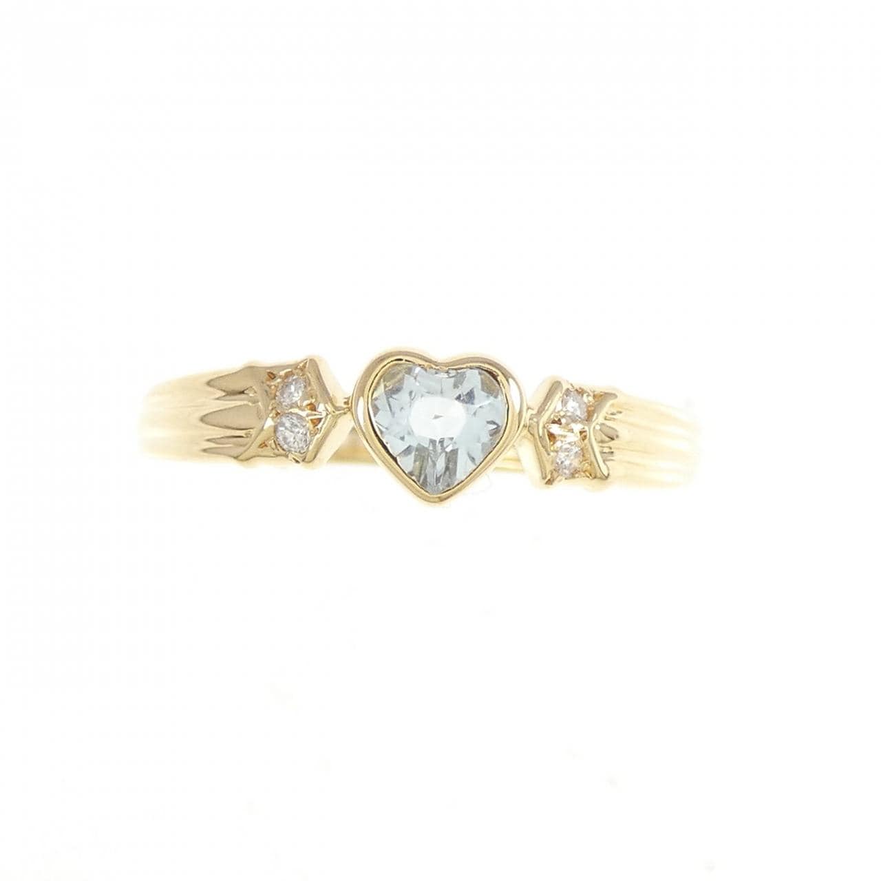 K18YG heart Aquamarine ring