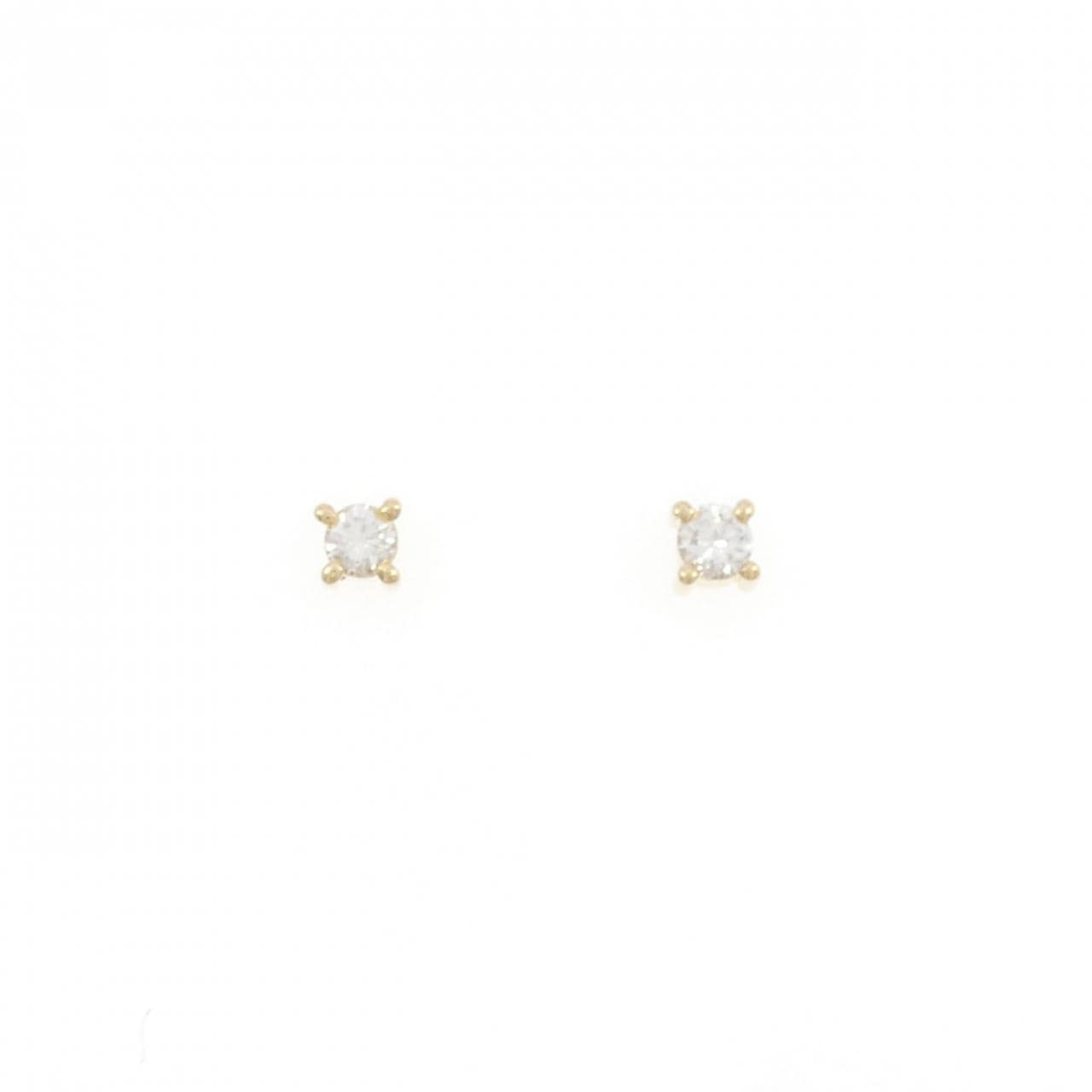 18K Yellow Gold Solitaire Diamond Earrings 0.26CT