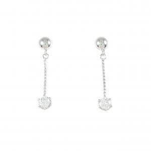 PT900 ソリティア ダイヤモンド ピアス 0.22CT