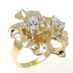 K18YG/PT900 ダイヤモンド リング 0.40CT