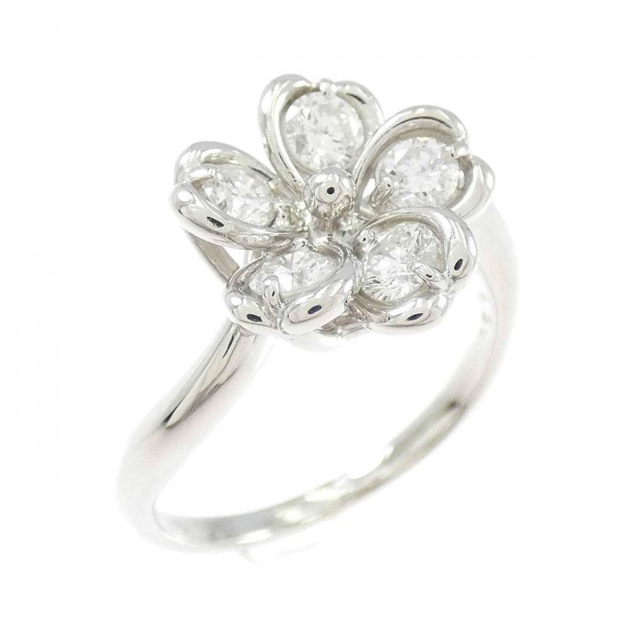 PT900 フラワー ダイヤモンド リング 0.50CT