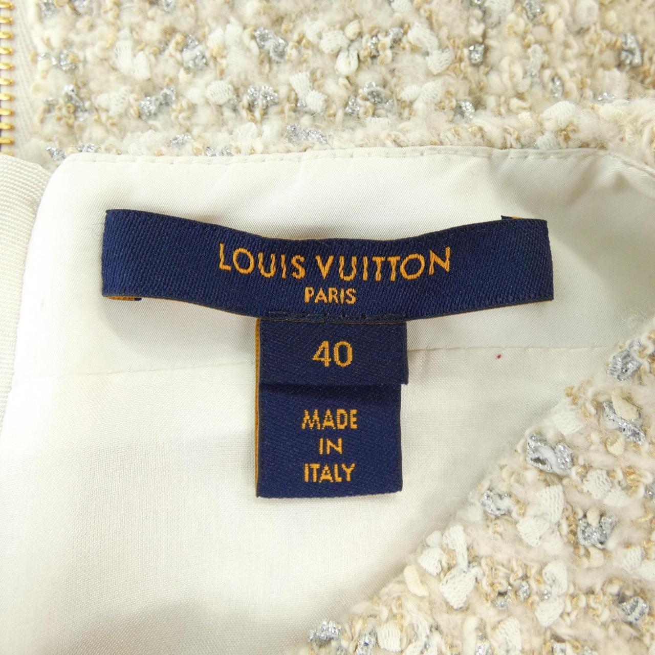 ルイヴィトン LOUIS VUITTON ルレックスツイードベルテッドスケータードレス FNDR66O80 ワンピース