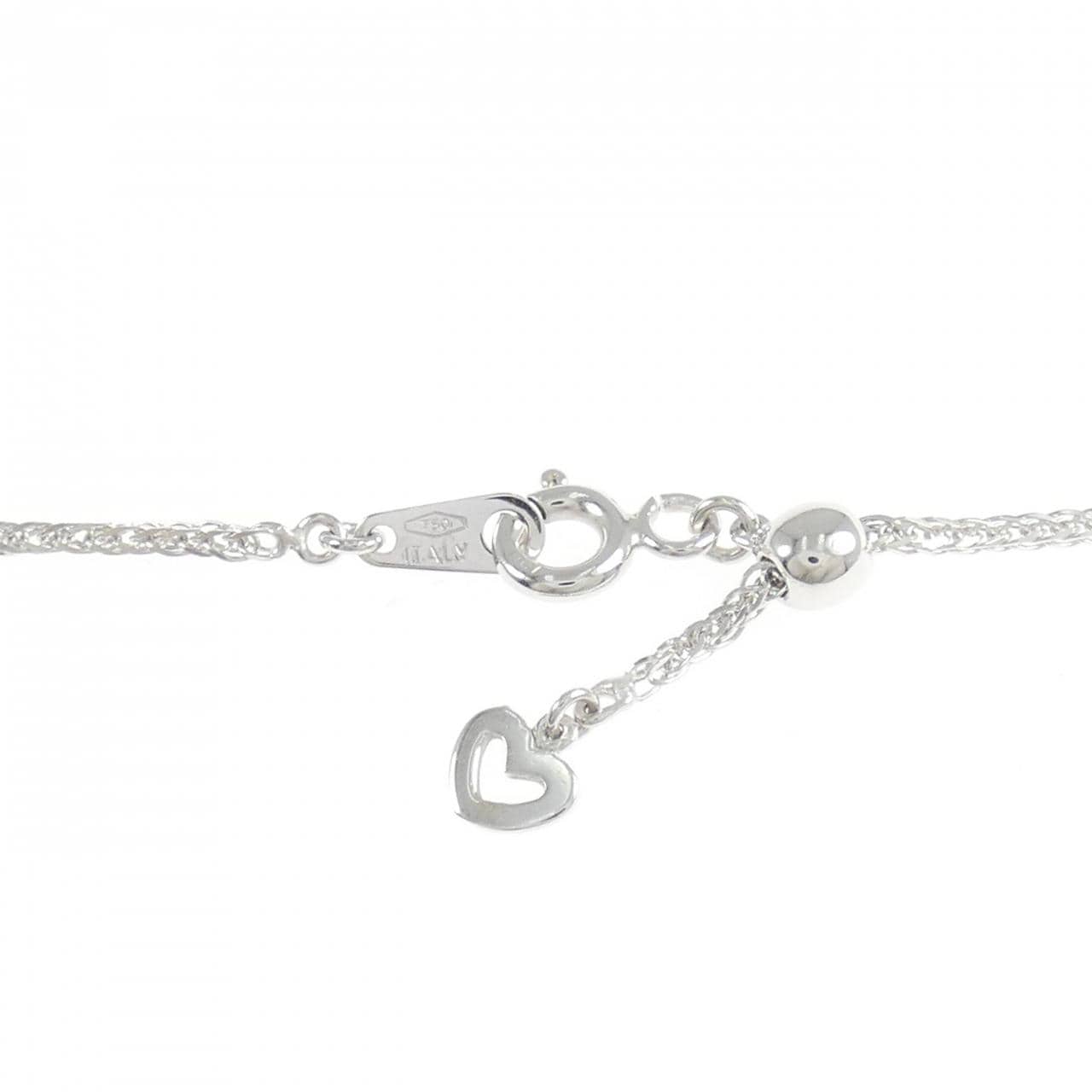 K18WG フラワー ダイヤモンド ネックレス 0.50CT