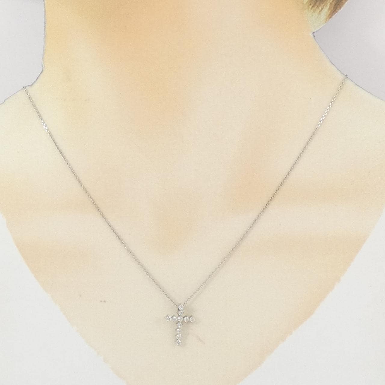 PT900/PT850 クロス ダイヤモンド ネックレス 0.28CT