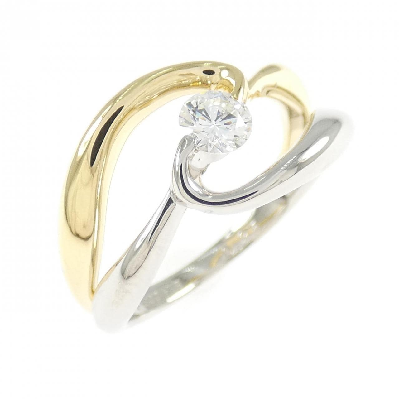 K18YG/PT900 ダイヤモンド リング 0.25CT