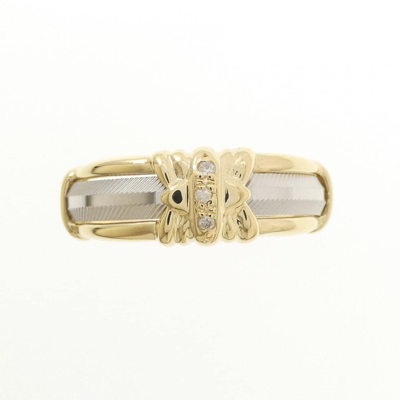 K18YG/PT900 ダイヤモンド リング 0.02CT