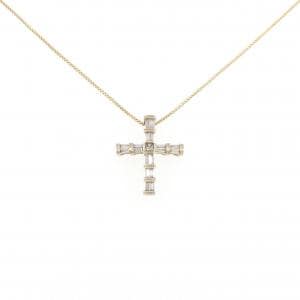 K18YG クロス ダイヤモンド ネックレス 0.33CT