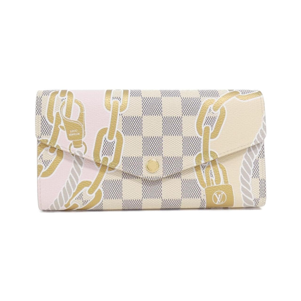 LOUIS VUITTON Damier Azur（绳索和链条）Portefeuille Sarah N40482 钱包
