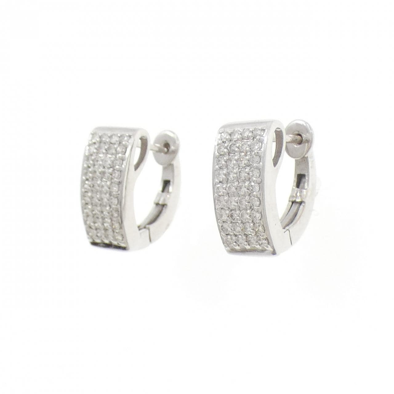 K18WG パヴェ ダイヤモンド ピアス 0.50CT