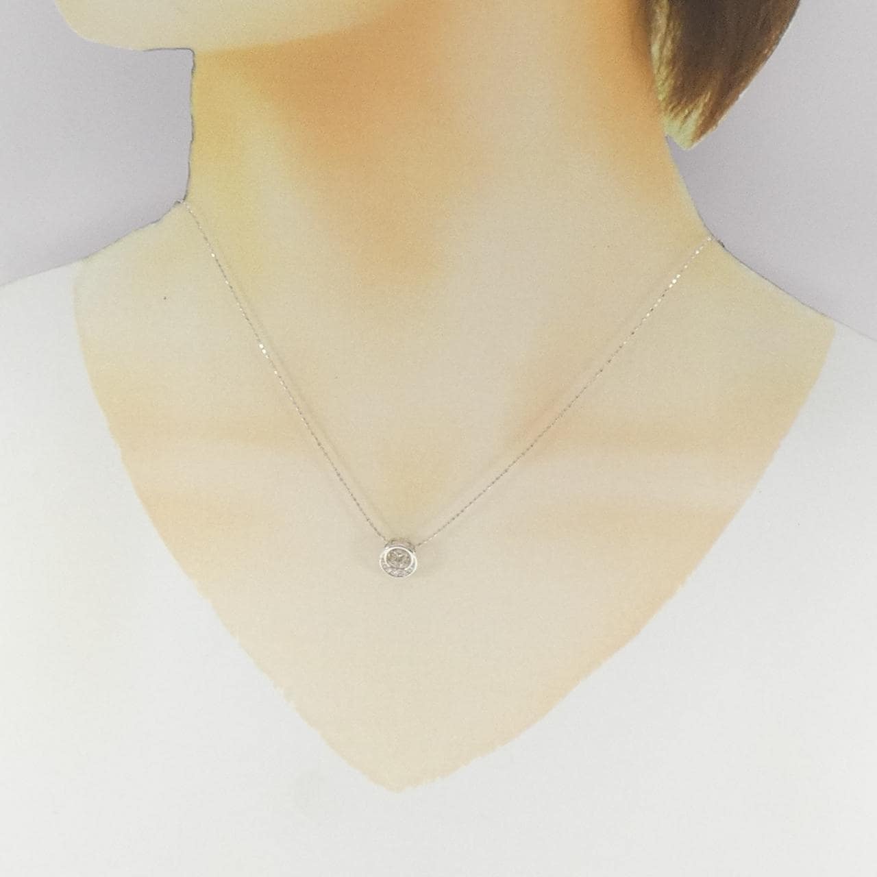 K18WG/K14WG ダイヤモンド ネックレス 0.20CT