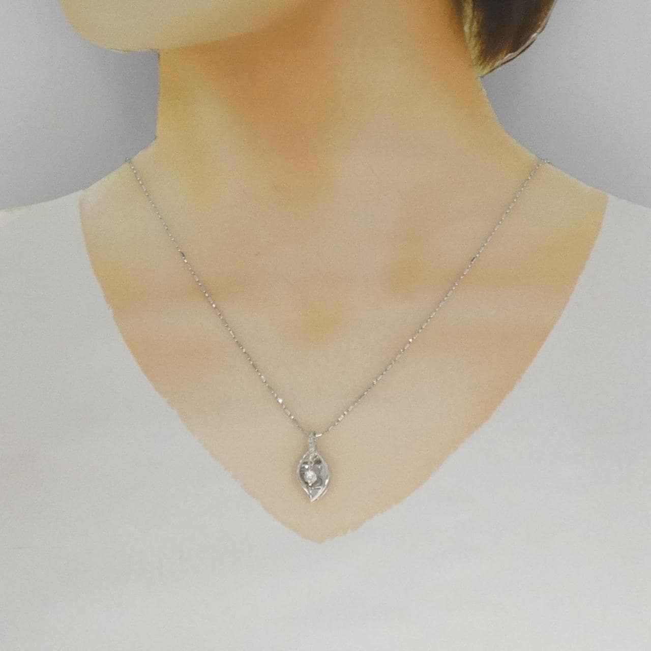 K18WG ダイヤモンド ネックレス 0.209CT