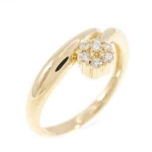 K18YG フラワー ダイヤモンド リング 0.09CT