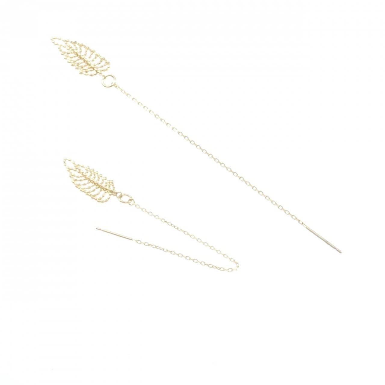 K10YG Leaf Earrings