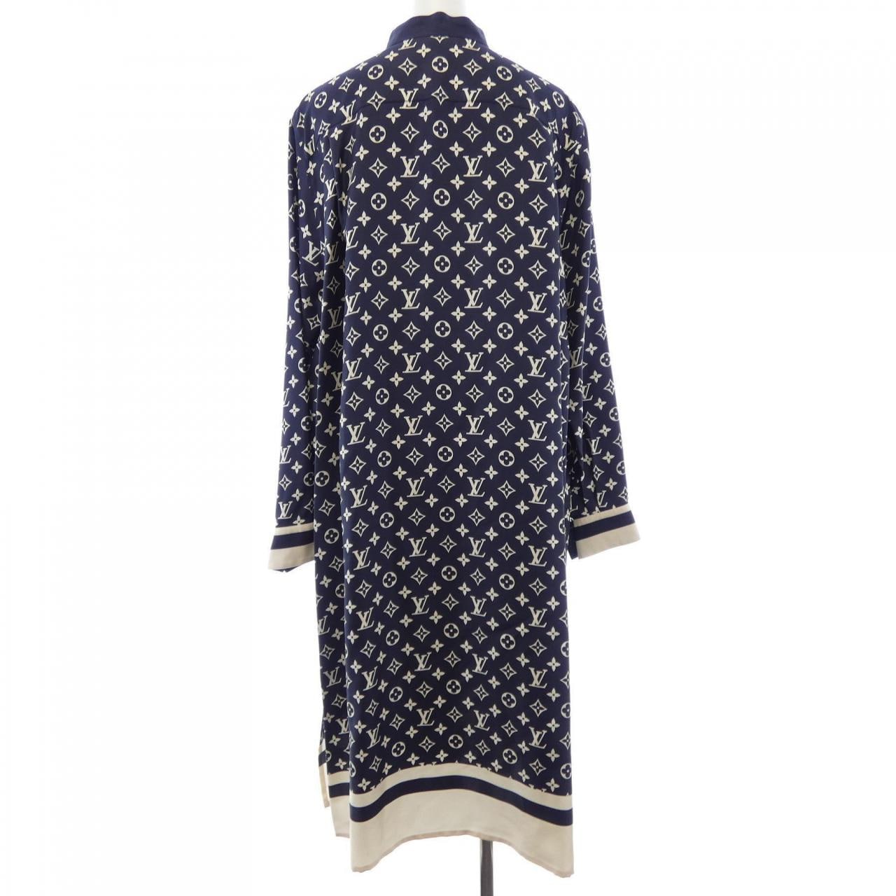 ルイヴィトン LOUIS VUITTON ストライプアクセントモノグラムシャツドレス FODR48TR0 ワンピース
