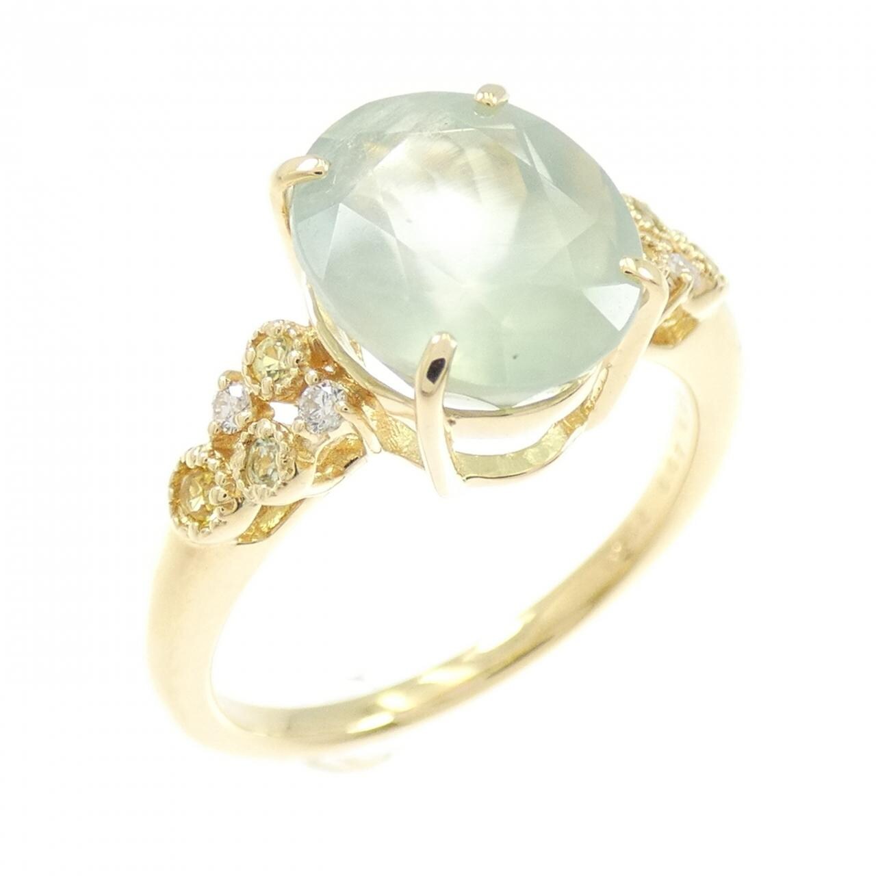 K18YG プレーナイト リング 2.91CT