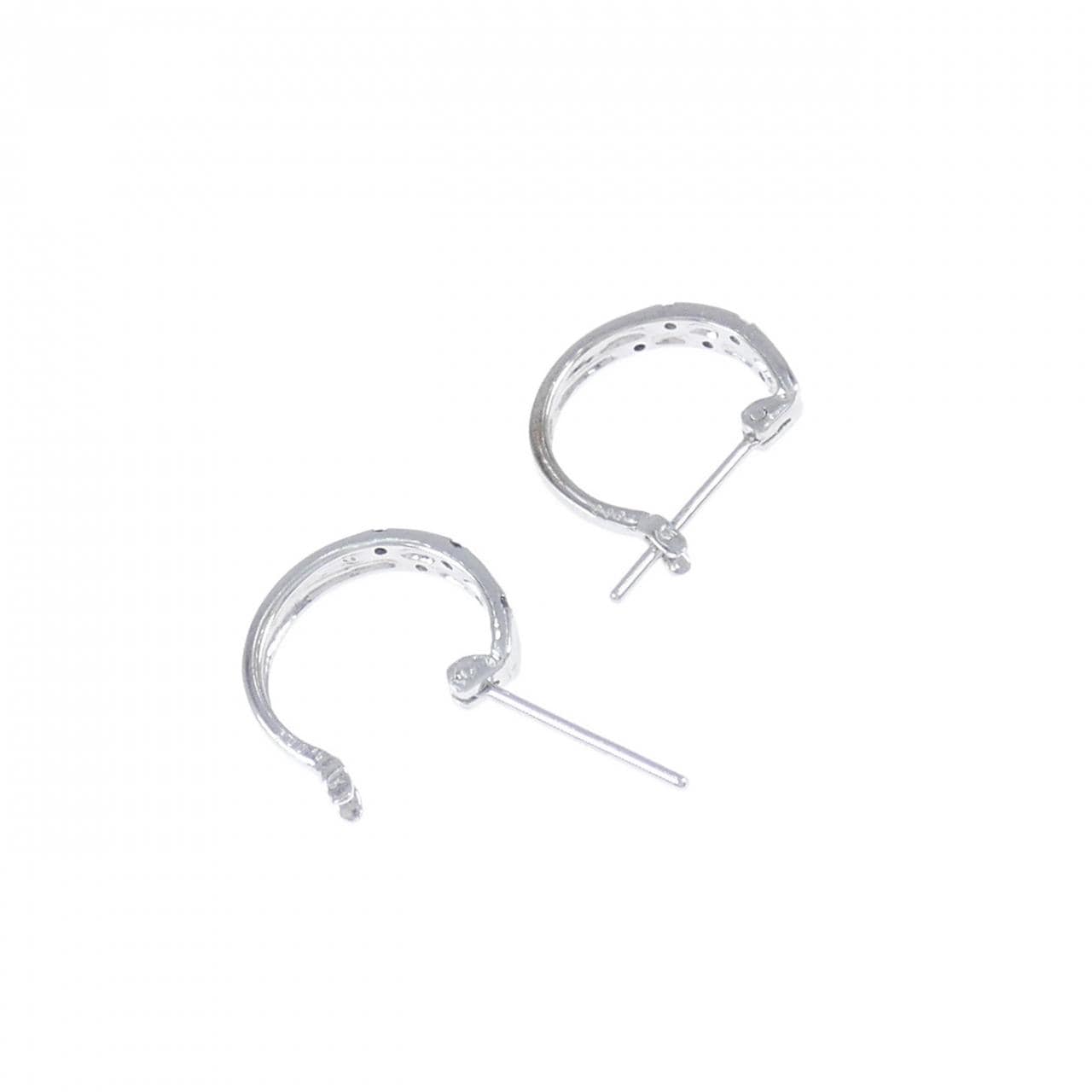 K18WG Diamond Hoop Earrings 0.06CT