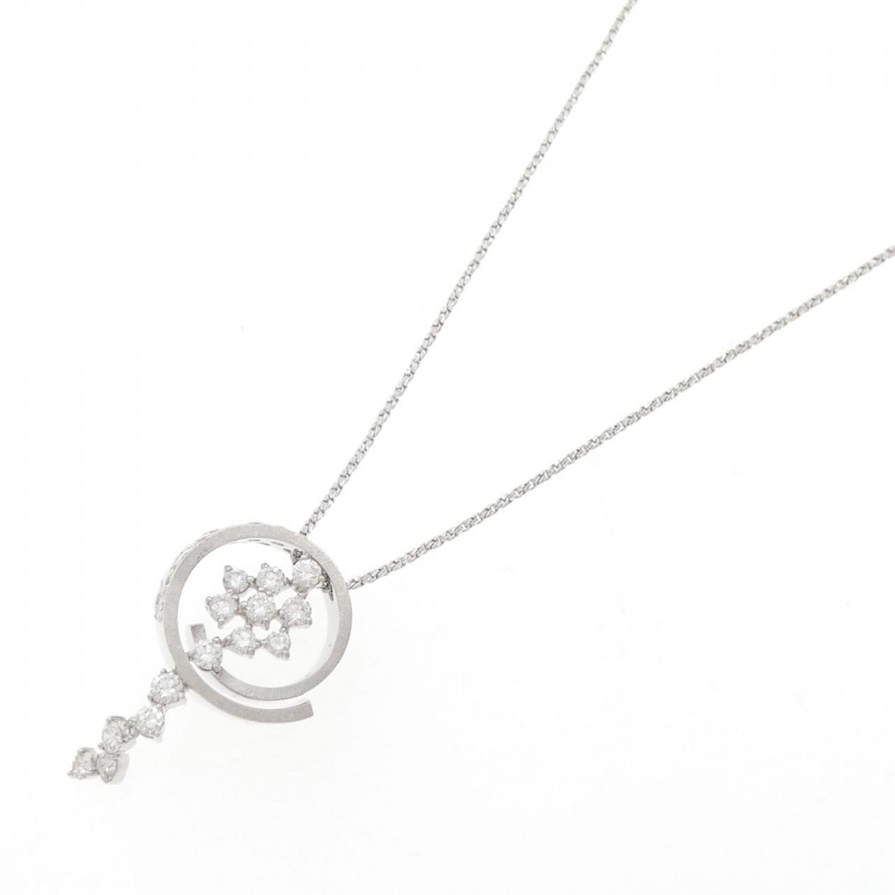 K18WG ダイヤモンド ネックレス 1.04CT