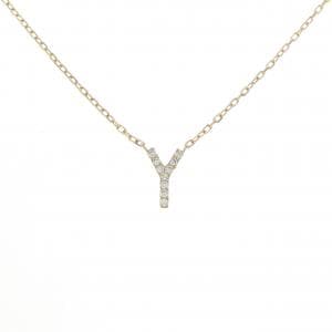 K18YG イニシャルY ダイヤモンド ネックレス 0.05CT