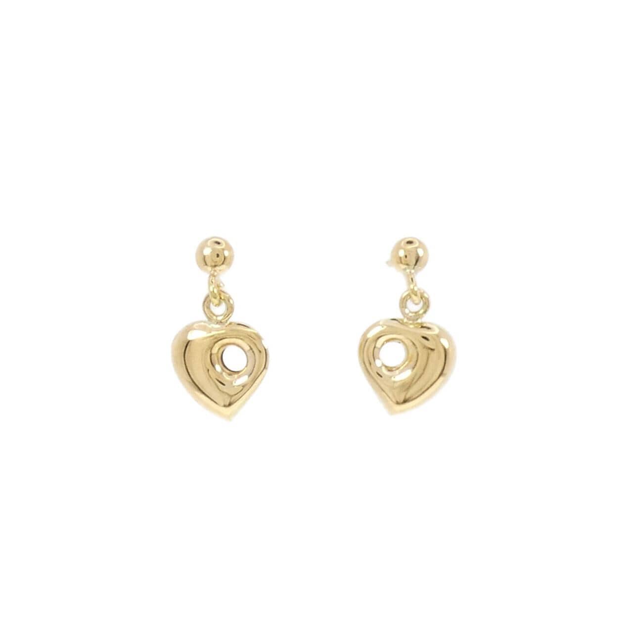 K18YG heart earrings