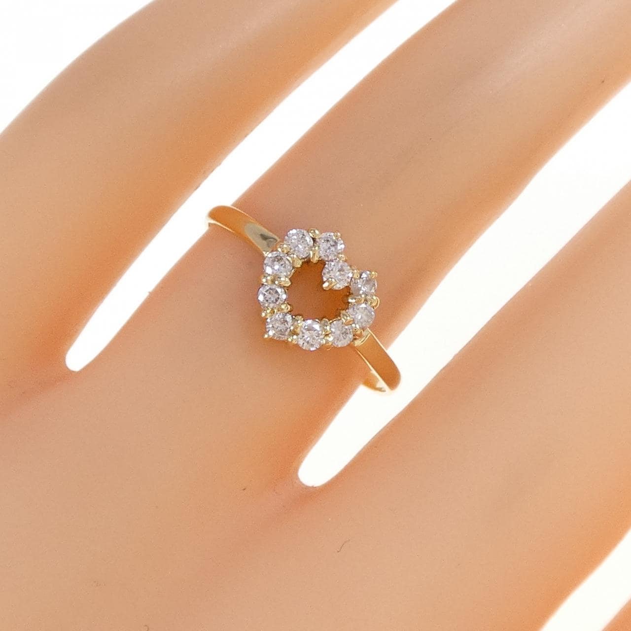 K18YG ハート ダイヤモンド リング 0.23CT