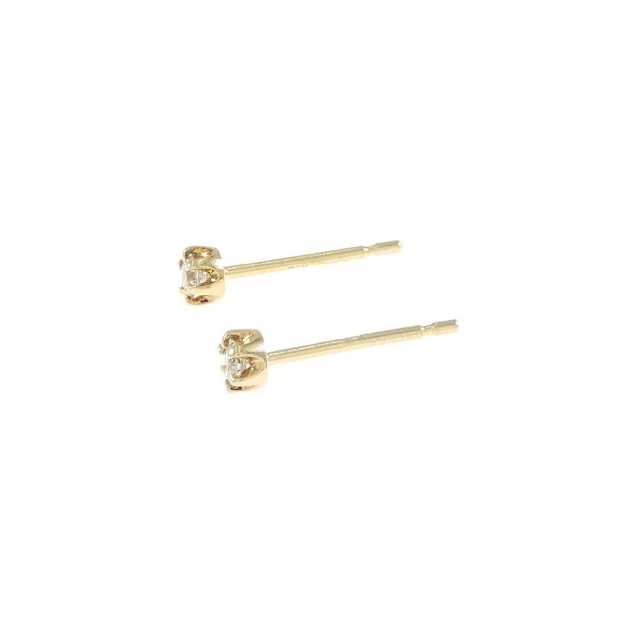 K18YG ソリティア ダイヤモンド ピアス 0.10CT