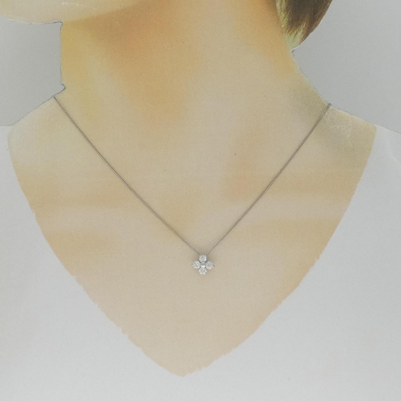 PT/PT850 フラワー ダイヤモンド ネックレス 0.529CT