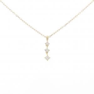 K18YG スリーストーン ダイヤモンド ネックレス 0.13CT