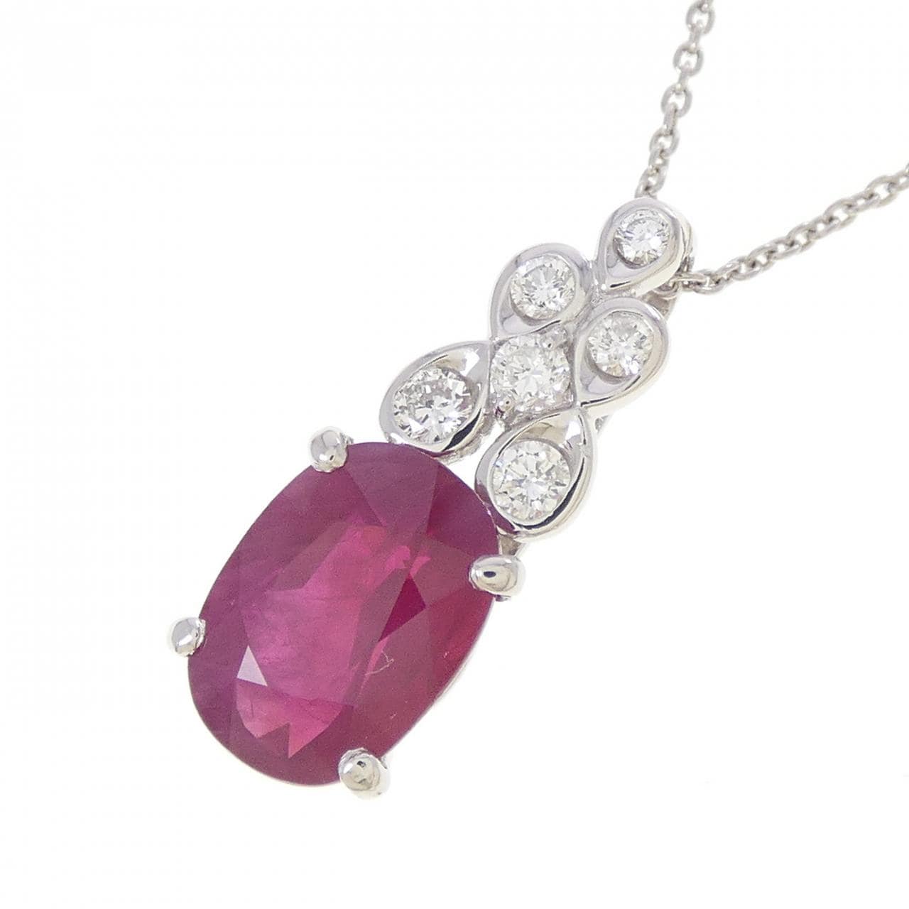 PT900/PT850 ルビー ネックレス 3.00CT ビルマ産