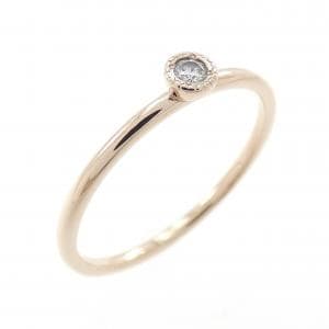 K18PG ソリティア ダイヤモンド リング 0.03CT