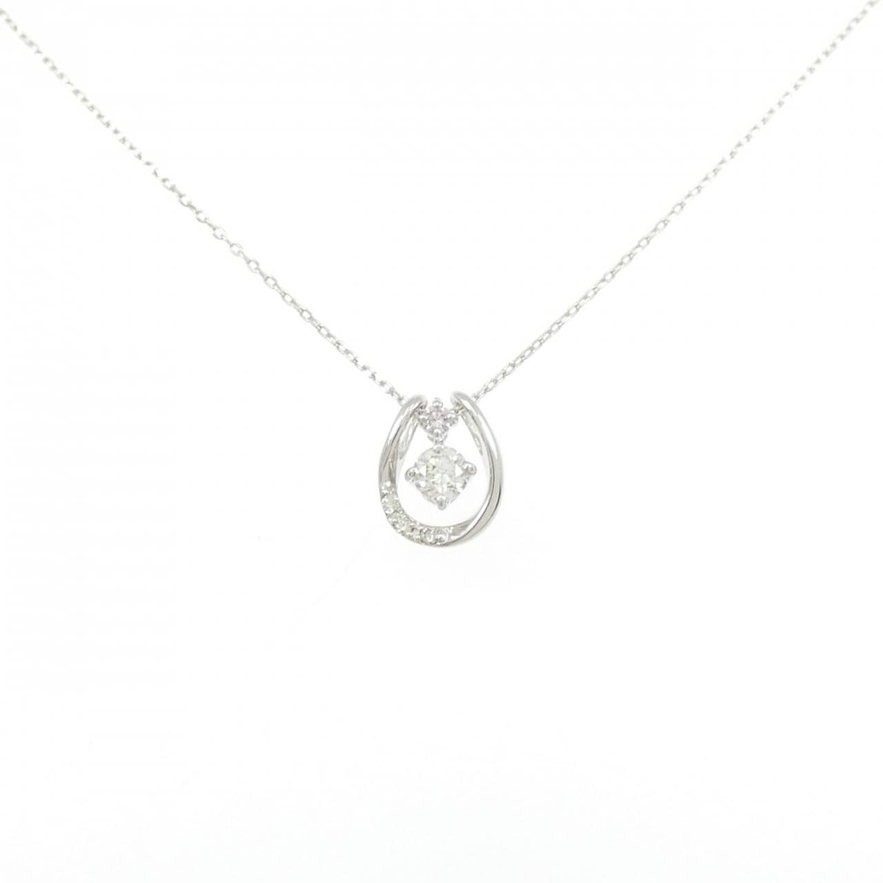 K18WG 2WAY ダイヤモンド ネックレス 0.15CT