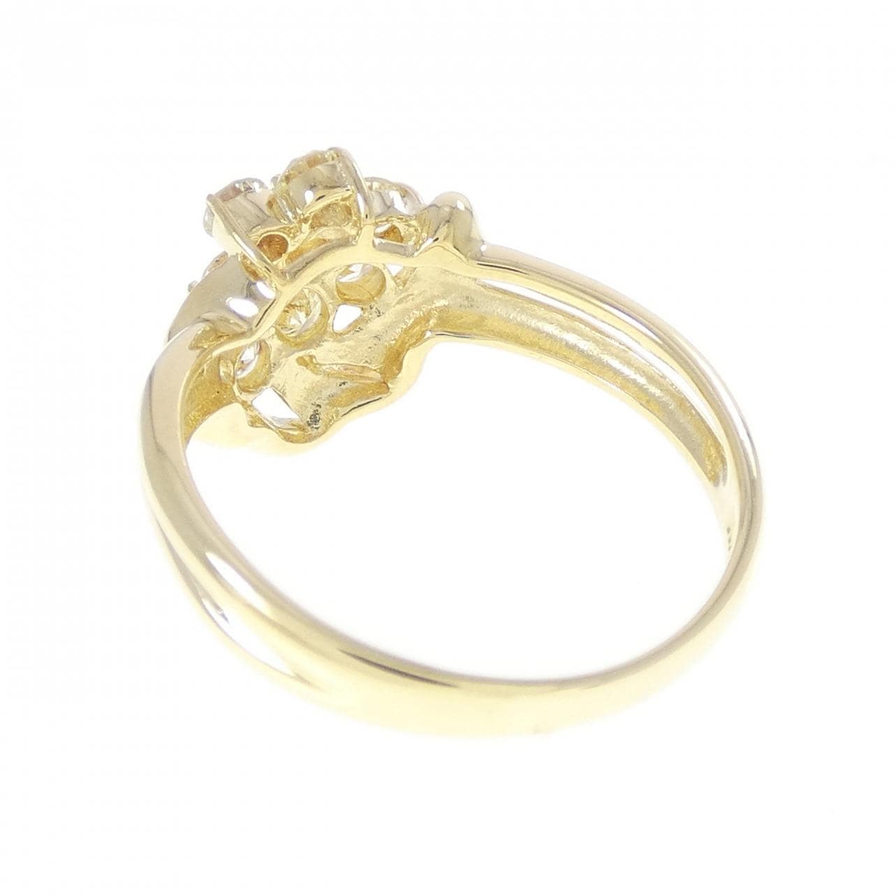 K18YG フラワー ダイヤモンド リング 0.53CT