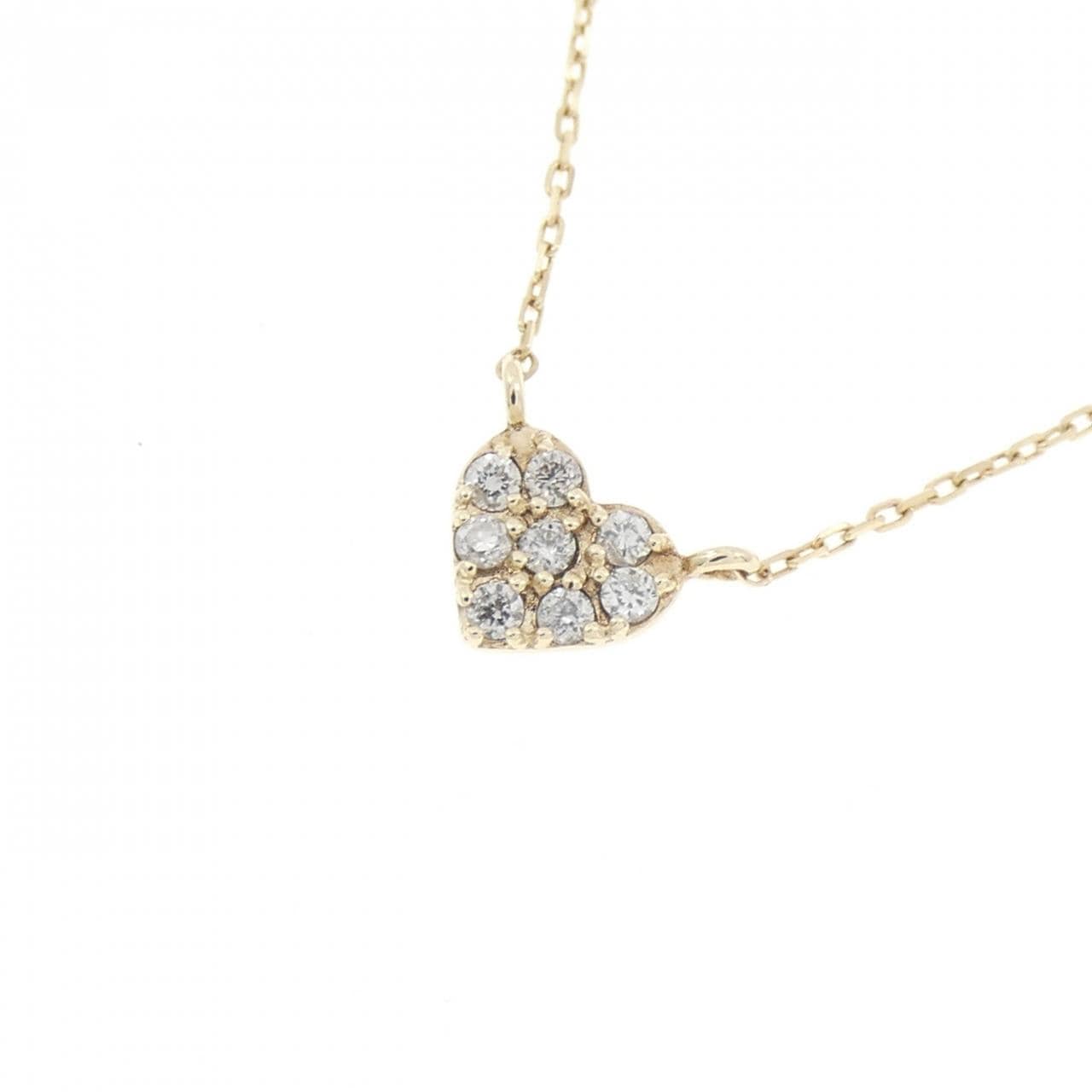 K10YG ハート ダイヤモンド ネックレス 0.08CT