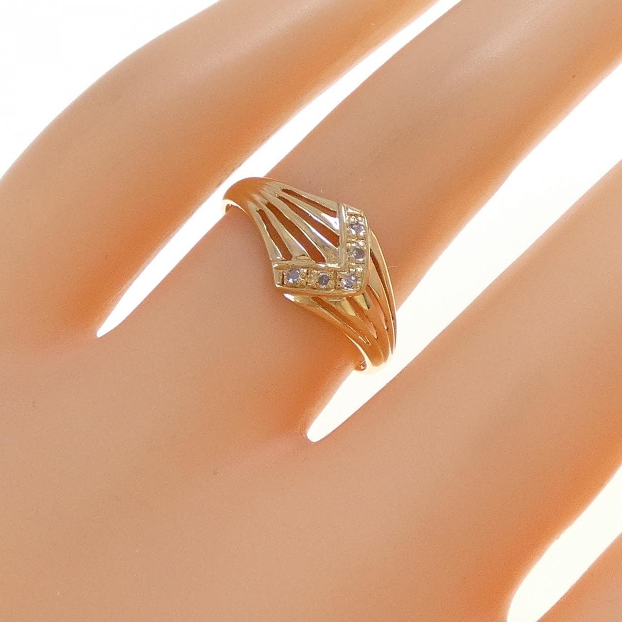 K18YG ダイヤモンド リング 0.03CT