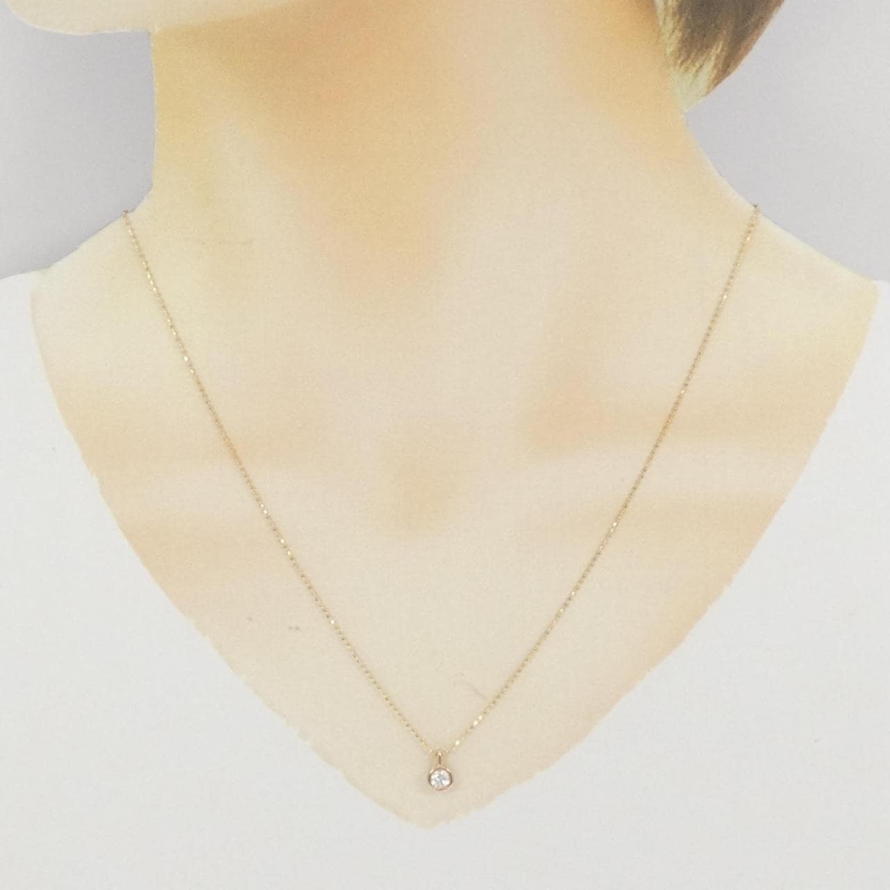 K18PG ソリティア ダイヤモンド ネックレス 0.20CT