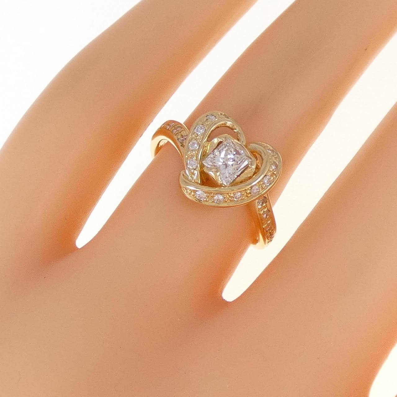 K18YG ハート ダイヤモンド リング 0.367CT