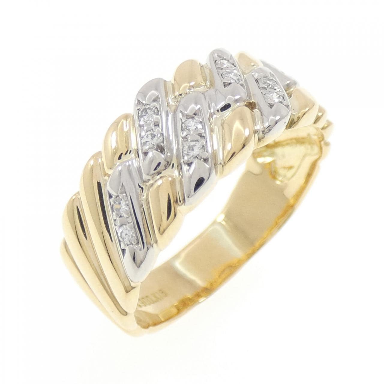 K18YG/PT900 ダイヤモンド リング 0.11CT