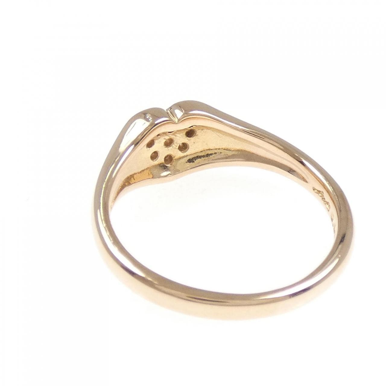 K18PG ハート ダイヤモンド リング 0.05CT