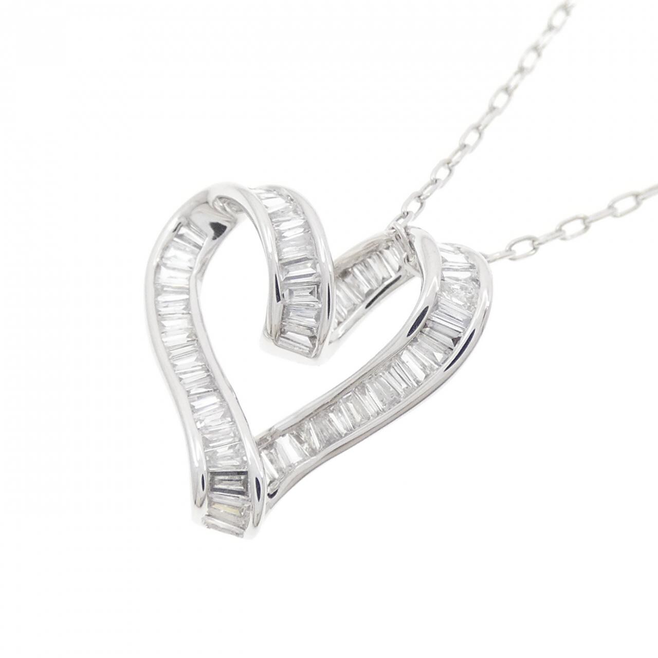 K18WG ハート ダイヤモンド ネックレス 0.40CT