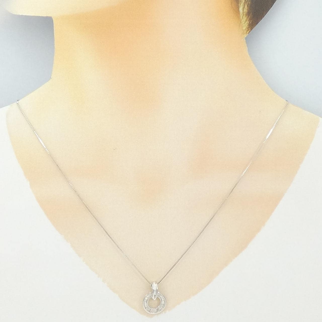 K18WG ダイヤモンド ネックレス 0.32CT