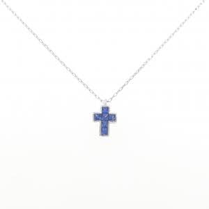 K18WG クロス サファイヤ ネックレス