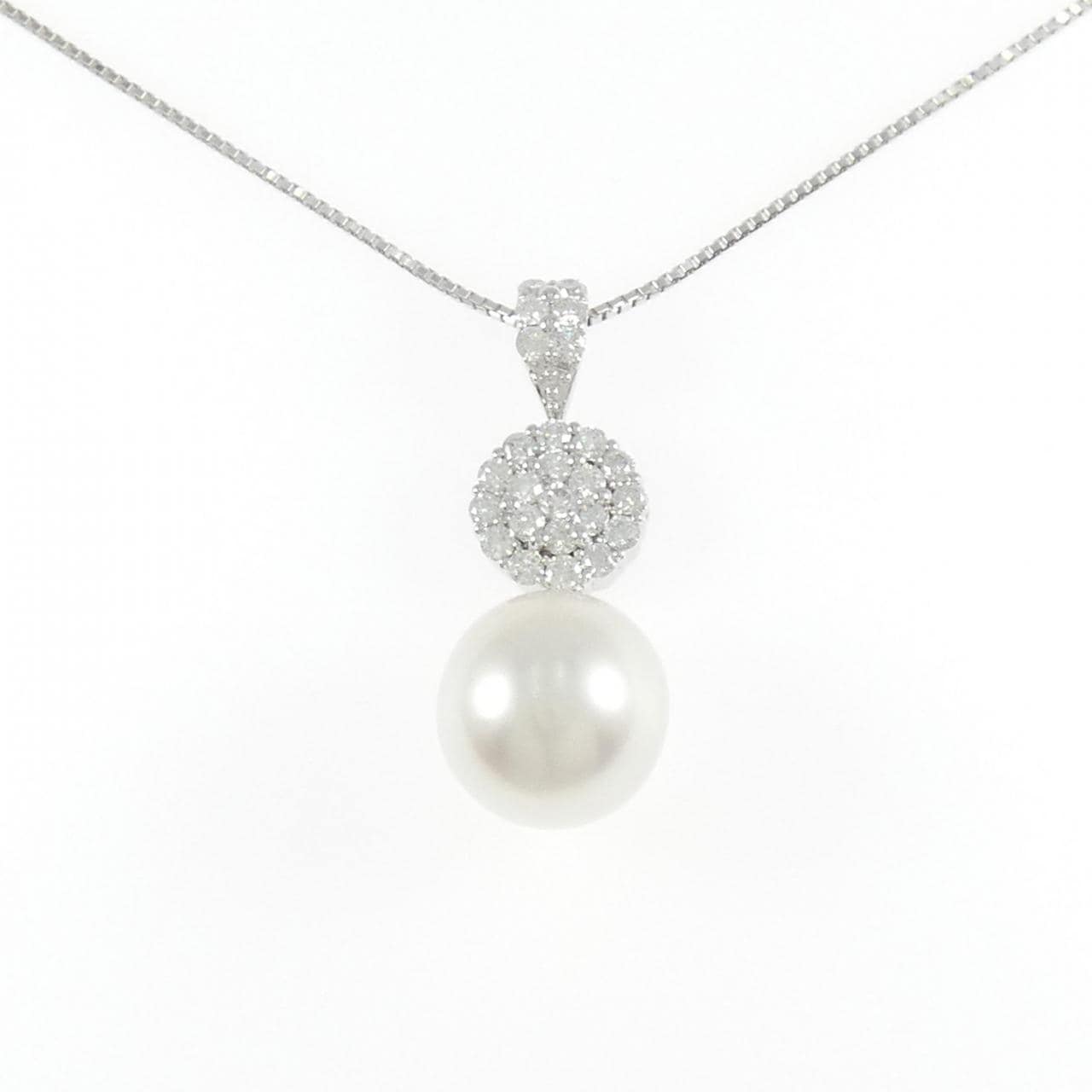 K18WG 白蝶パール ネックレス 13.5mm