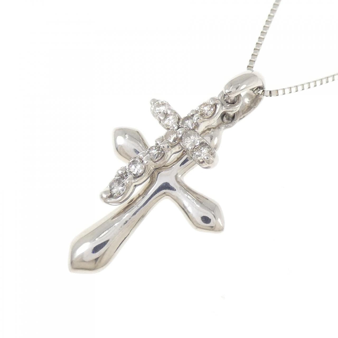 PT900/PT850 クロス ダイヤモンド ネックレス 0.30CT
