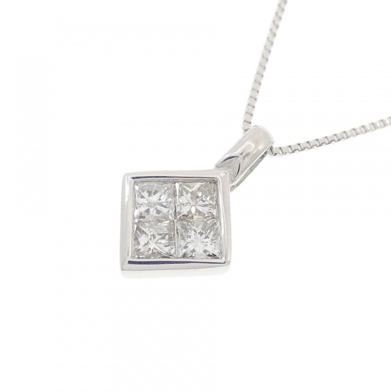 K18WG ダイヤモンド ネックレス 0.30CT