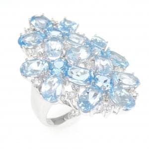 K14WG ブルートパーズ リング 9.51CT