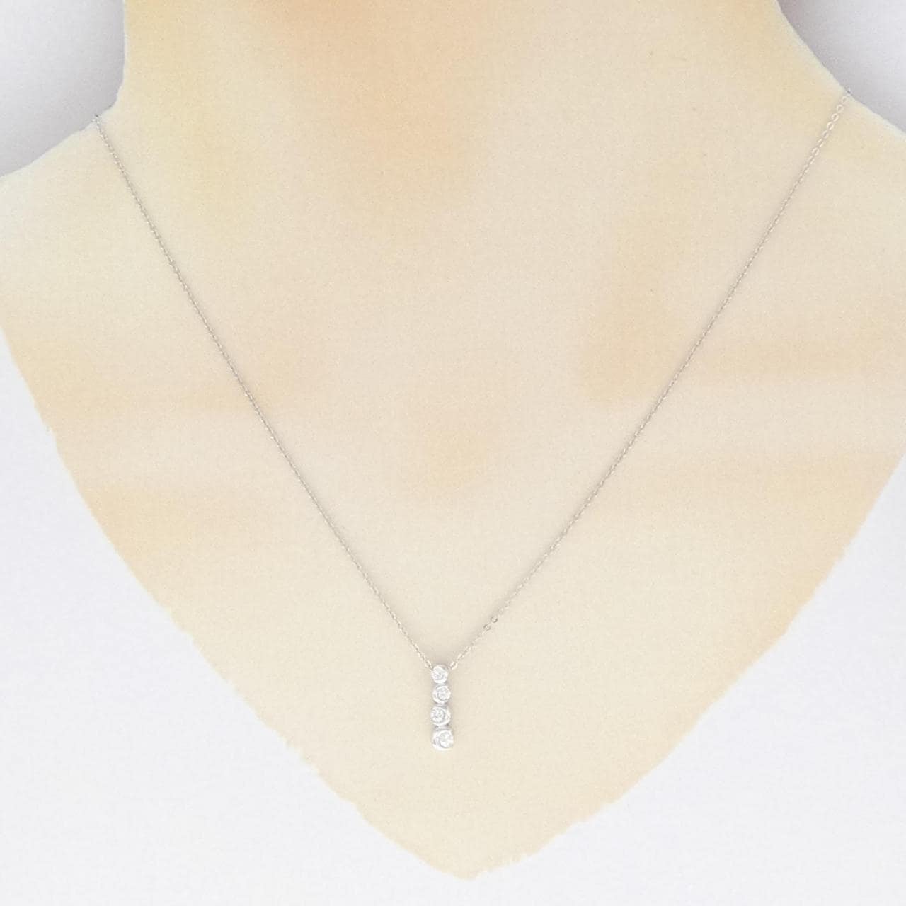 K18WG ダイヤモンド ネックレス 0.16CT