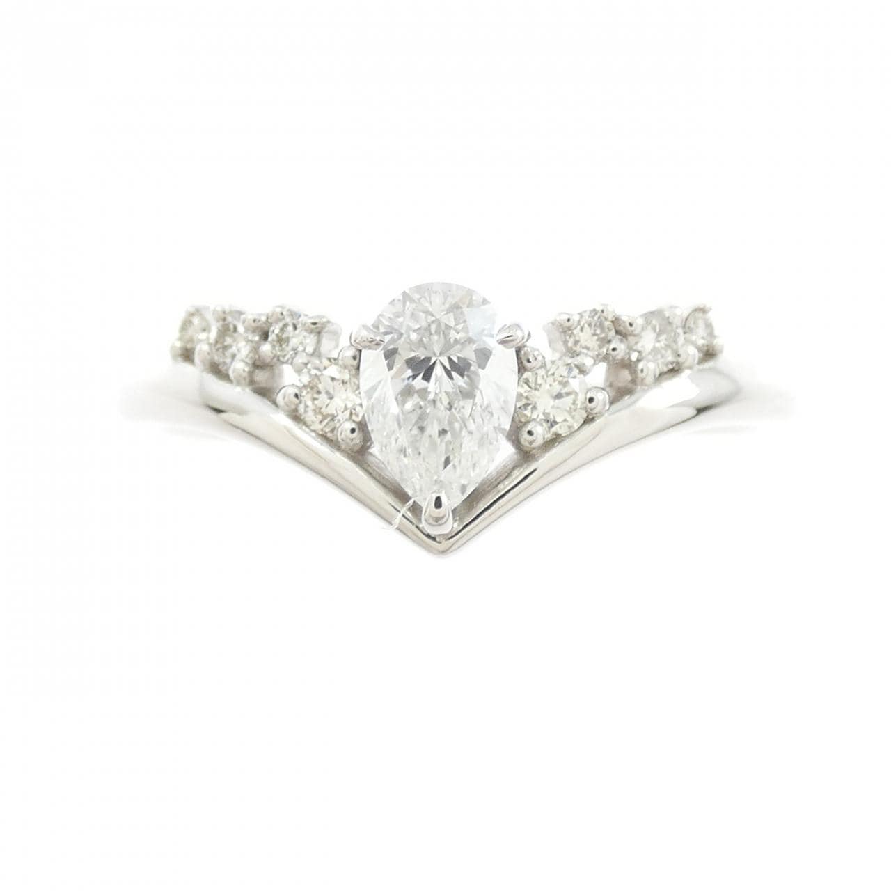 PT950 ダイヤモンド リング 0.303CT F SI2 ペアシェイプ