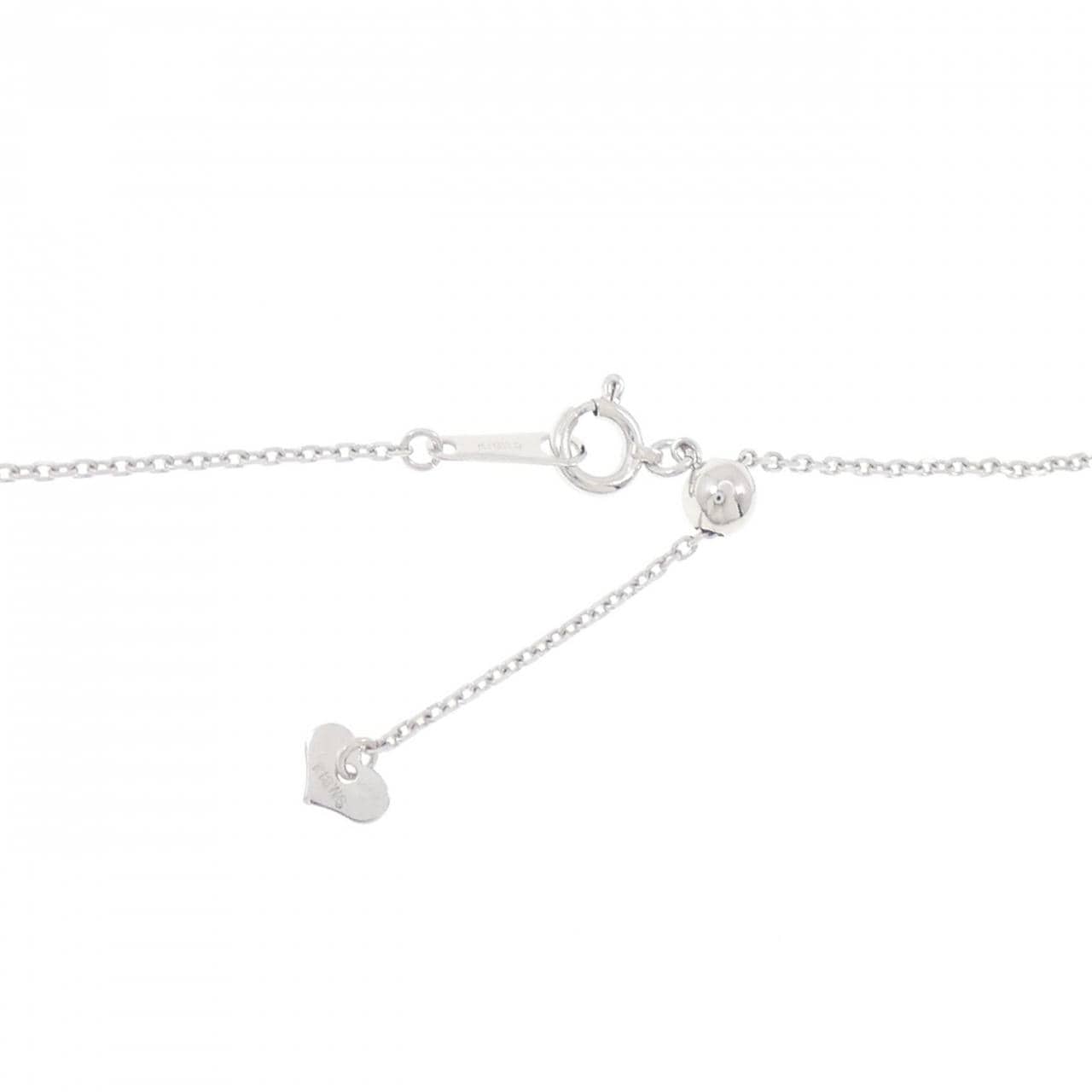 K18WG フラワー ピンクダイヤモンド ネックレス 0.12CT