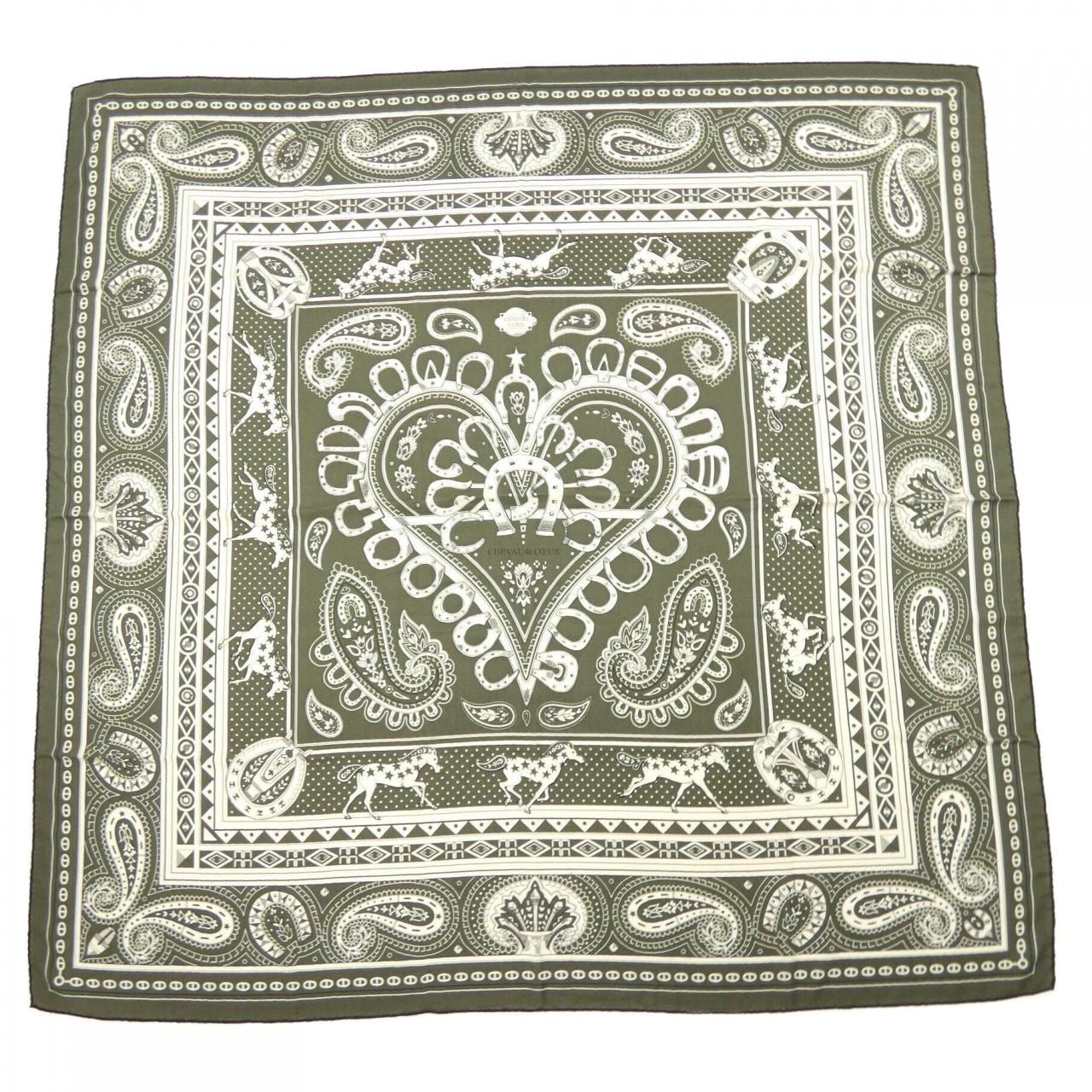 エルメス HERMES CHEVAL DE COEUR BANDANA H244259S カレジェアン140 ショール